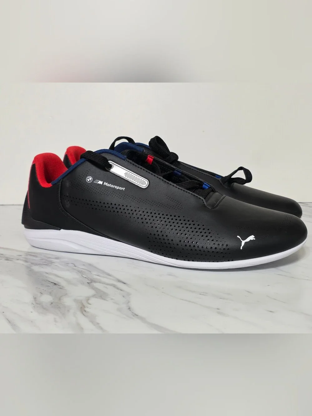 Puma Black Motorsport Sneakers with Red and Blue Accents